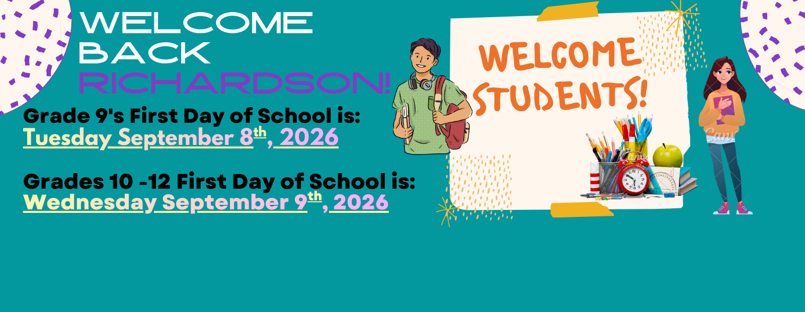 Welcome Back Richardson Students Sept. 2026